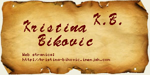 Kristina Biković vizit kartica